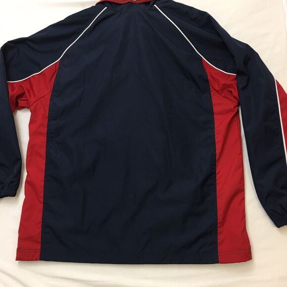 90s REEBOK Windbreaker Jacket Mens L Red Blue Zip Rip Stop Mesh Raglan Vintage - Picture 5 of 16